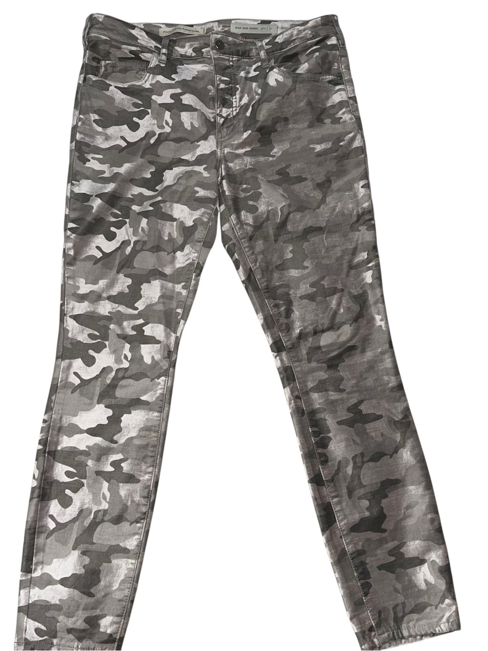 Pilcro and The Letterpress Camo Velvet High Rise Skinny Utility Core Jeans Sz 31